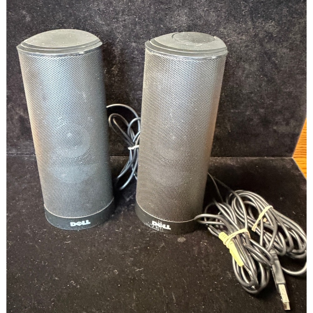 Dell AX210 USB Powered Computer Speakers- Black, Stereo, Desktop/Laptop Pair